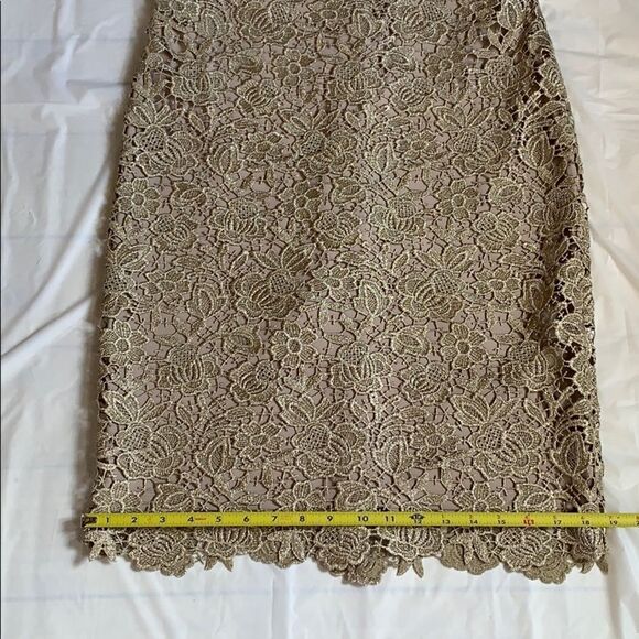 LAUREN RALPH LAUREN Sparkling Champagne GOLD & Silver Lace Dress SIZE 8 - Picture 11 of 14